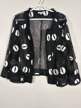 Adore‎ Mesh Fishnet Open front Cardigan Lips All over Print Goth Grunge XL